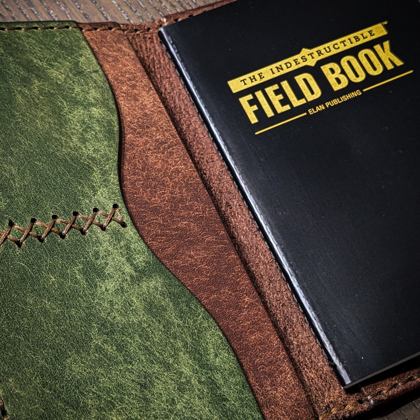 Old Crow leather notebook cover showing Field Notes pocket layout and interior construction