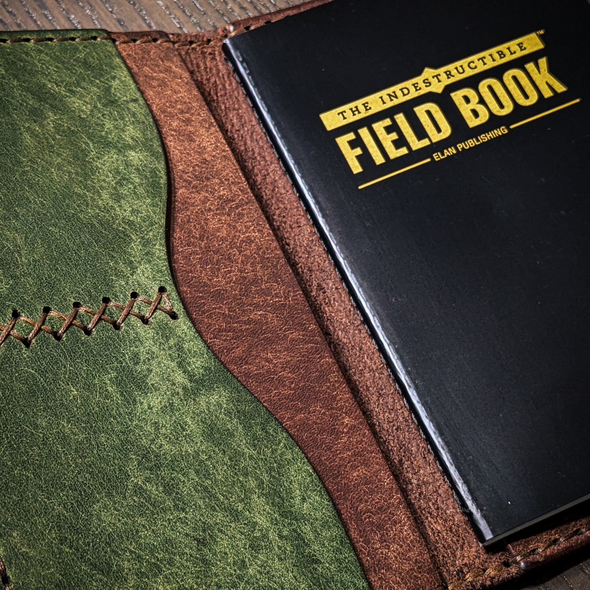 Old Crow leather notebook cover showing Field Notes pocket layout and interior construction