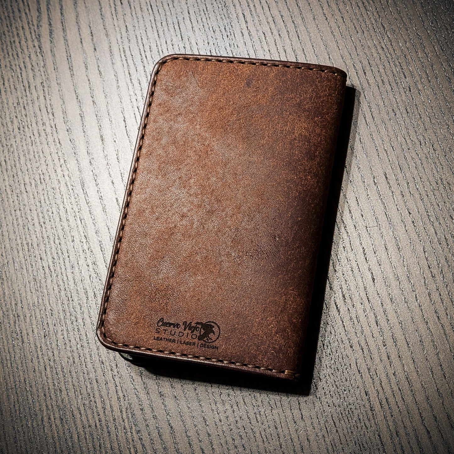 Old Crow leather Field Notes cover with hand-finished vegetable-tanned leather exterior