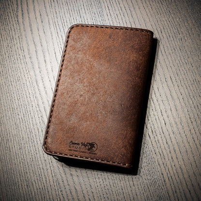 Old Crow leather Field Notes cover with hand-finished vegetable-tanned leather exterior